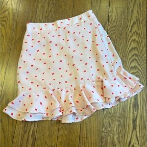 Altar’s State pink skirt with lips and hearts